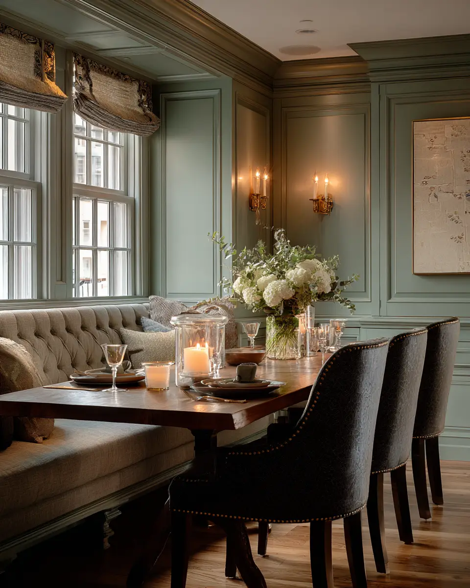 Sage Green Classic Dining Room Decor Ideas