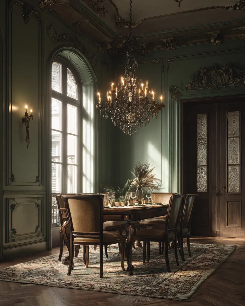 Sage Green Classic Dining Room Decor Ideas