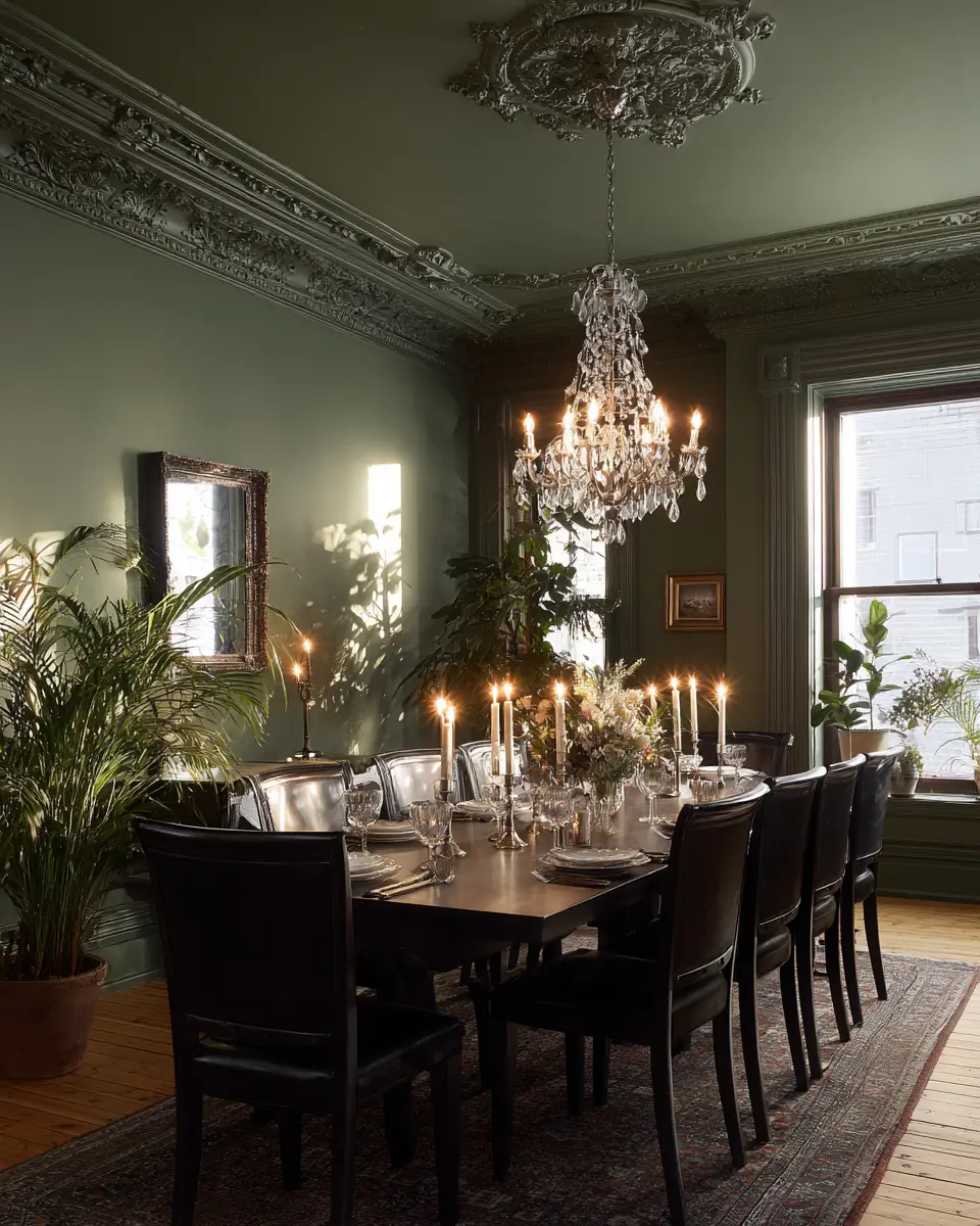 Sage Green Classic Dining Room Decor Ideas