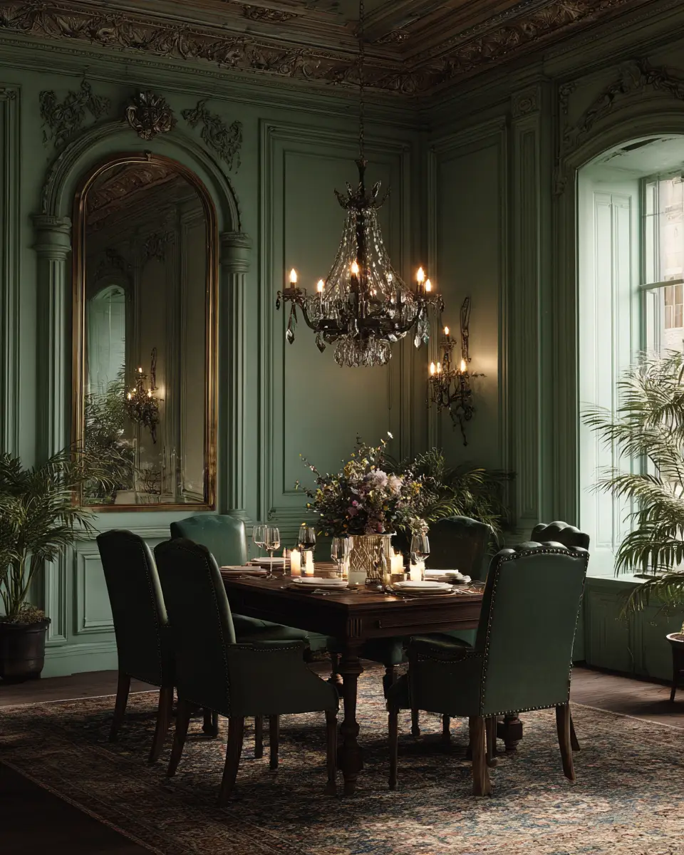 Sage Green Classic Dining Room Decor Ideas