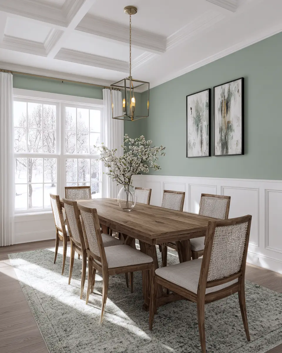 Sage Green Classic Dining Room Decor Ideas