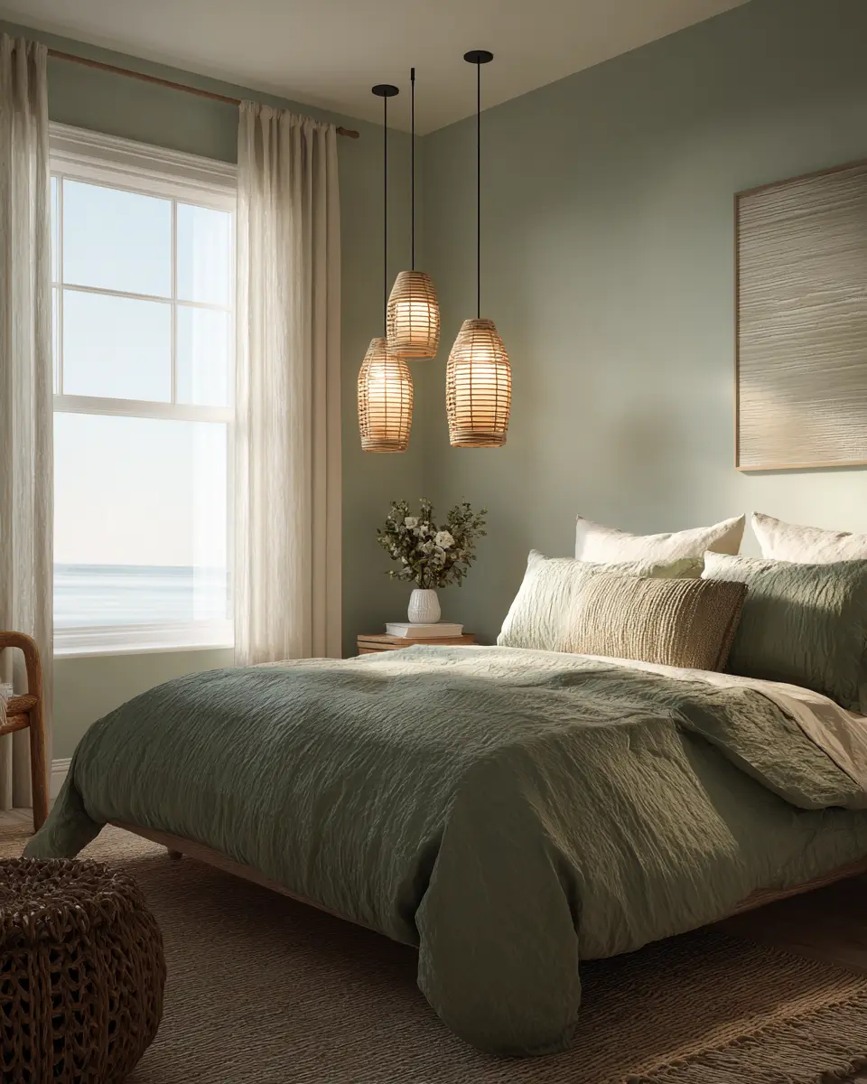 Sage Green Coastal Bedroom Decor Ideas