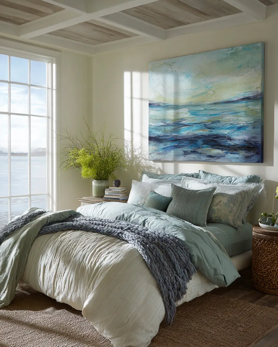 Sage Green Coastal Bedroom Decor Ideas