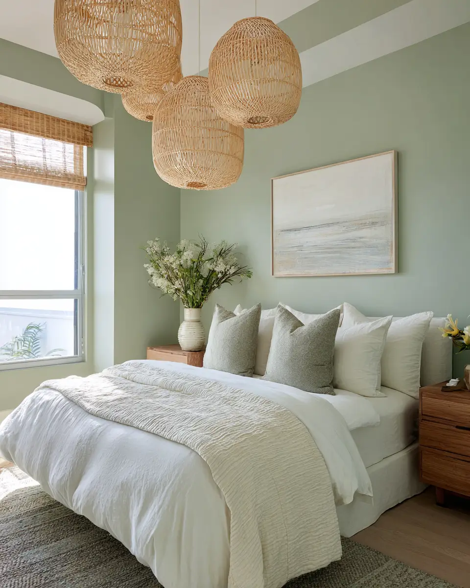 Sage Green Coastal Bedroom Decor Ideas