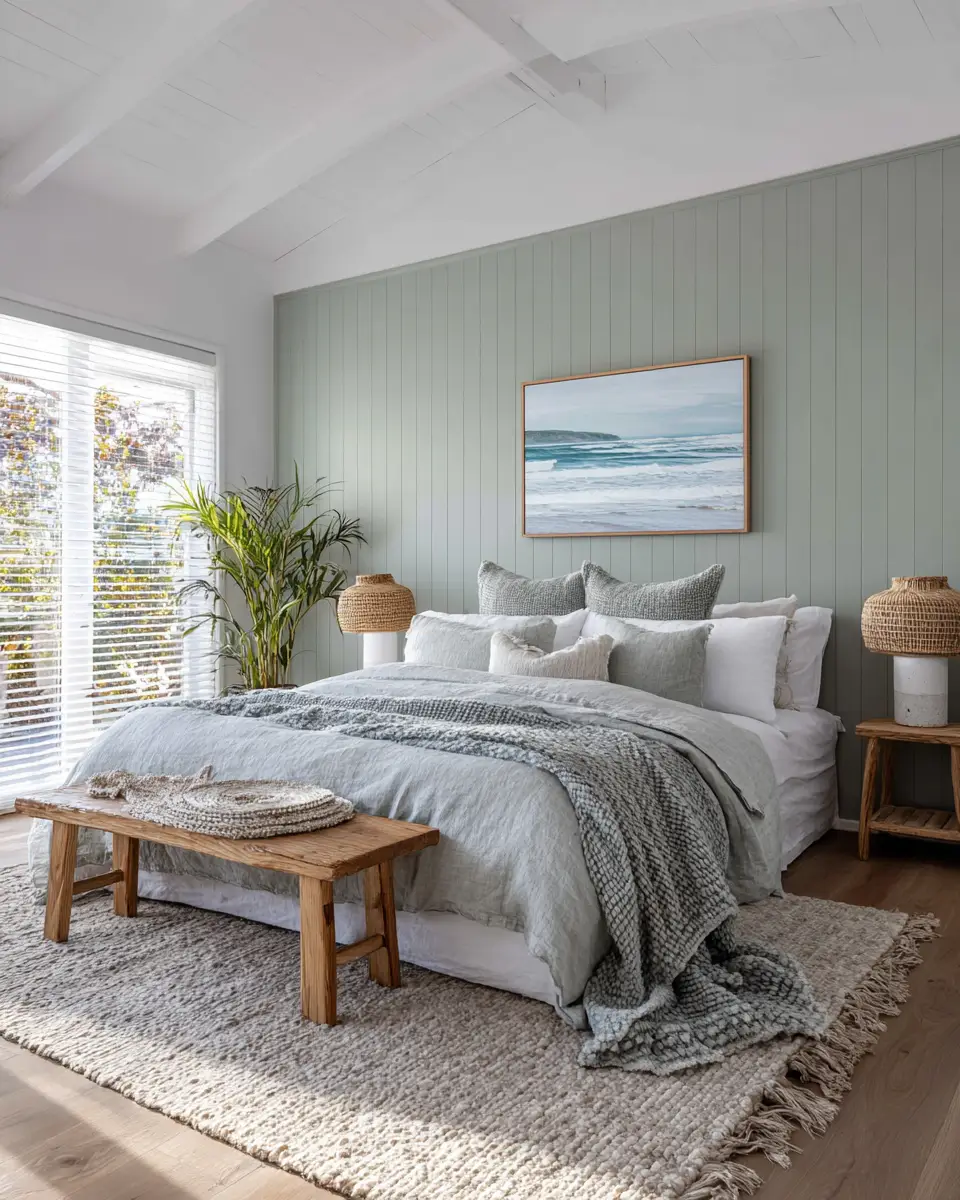 Sage Green Coastal Bedroom Decor Ideas