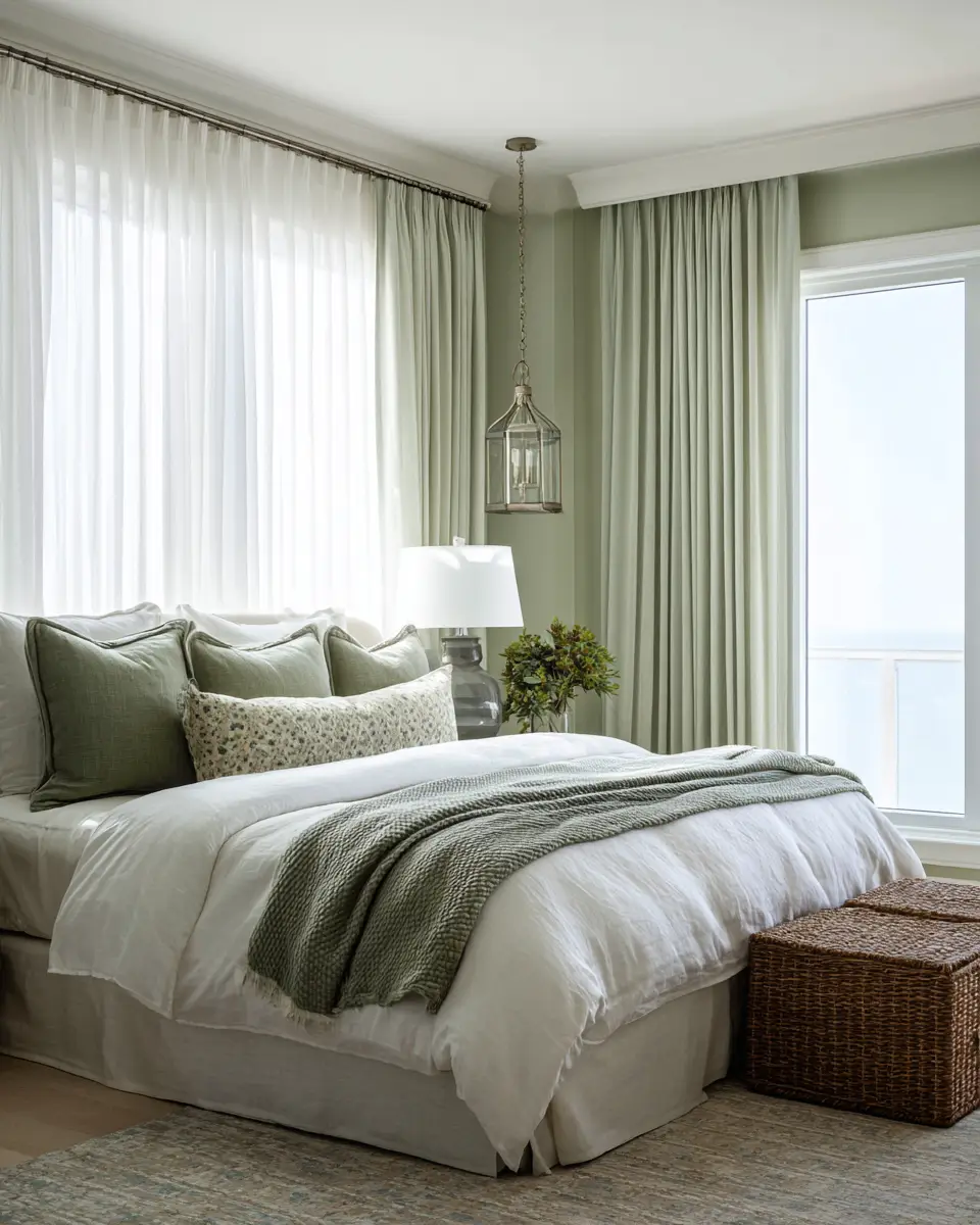 Sage Green Coastal Bedroom Decor Ideas