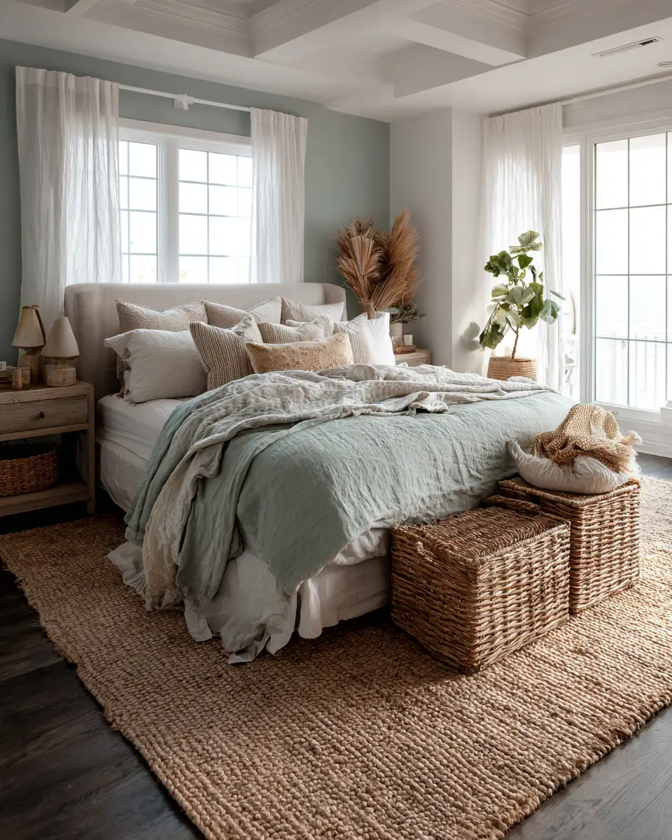 Sage Green Coastal Bedroom Decor Ideas