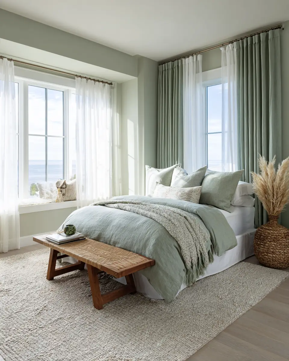 Sage Green Coastal Bedroom Decor Ideas