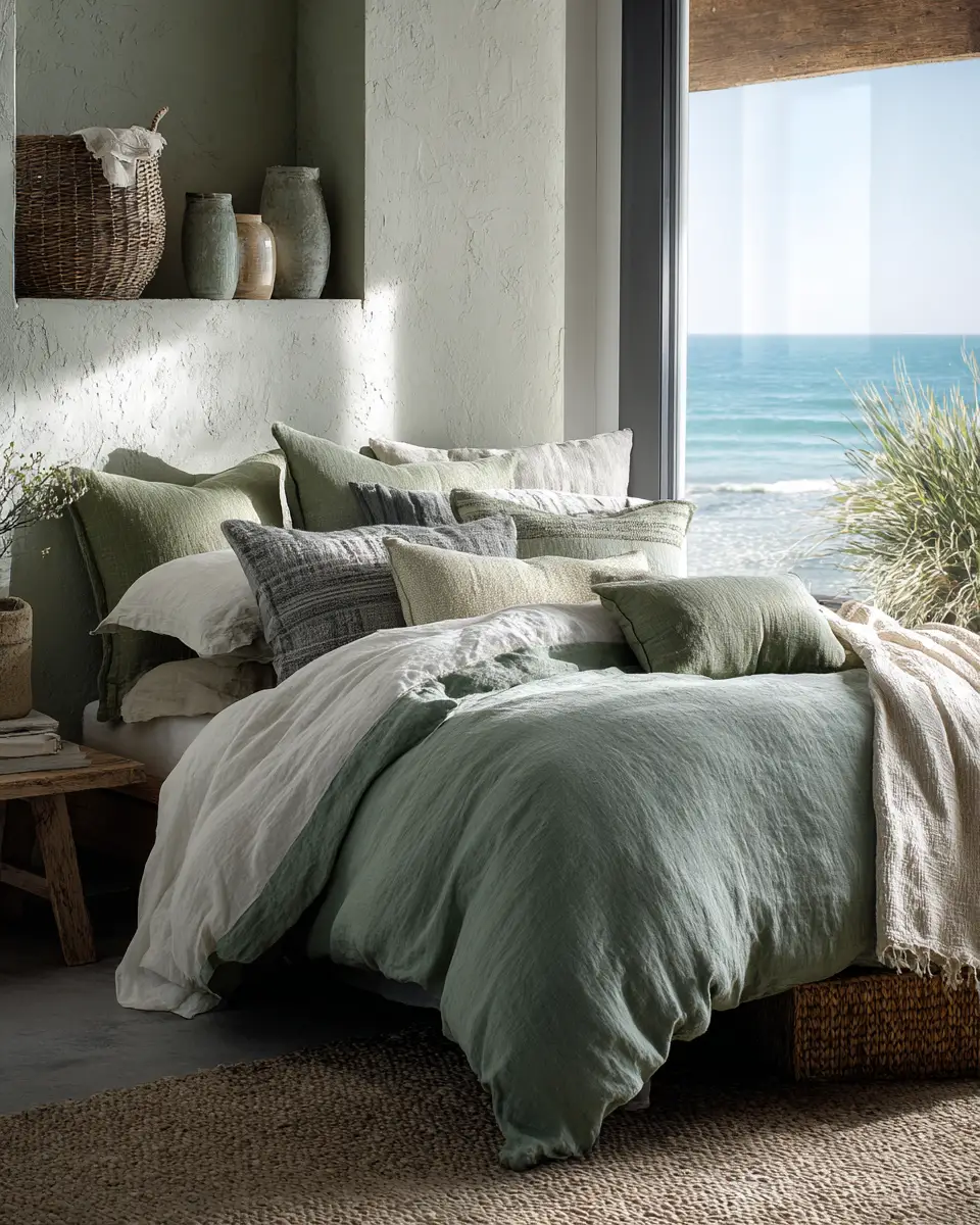Sage Green Coastal Bedroom Decor Ideas