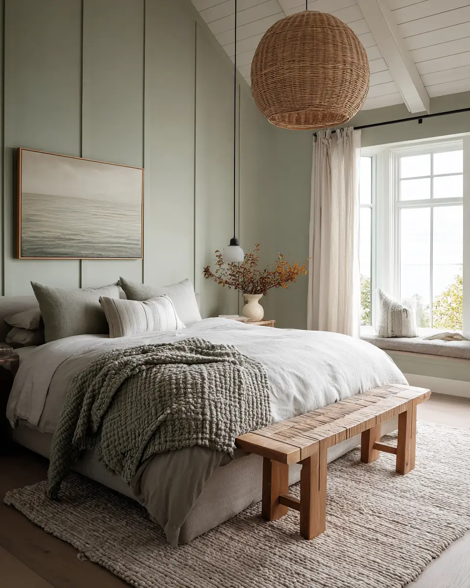 Sage Green Coastal Bedroom Decor Ideas