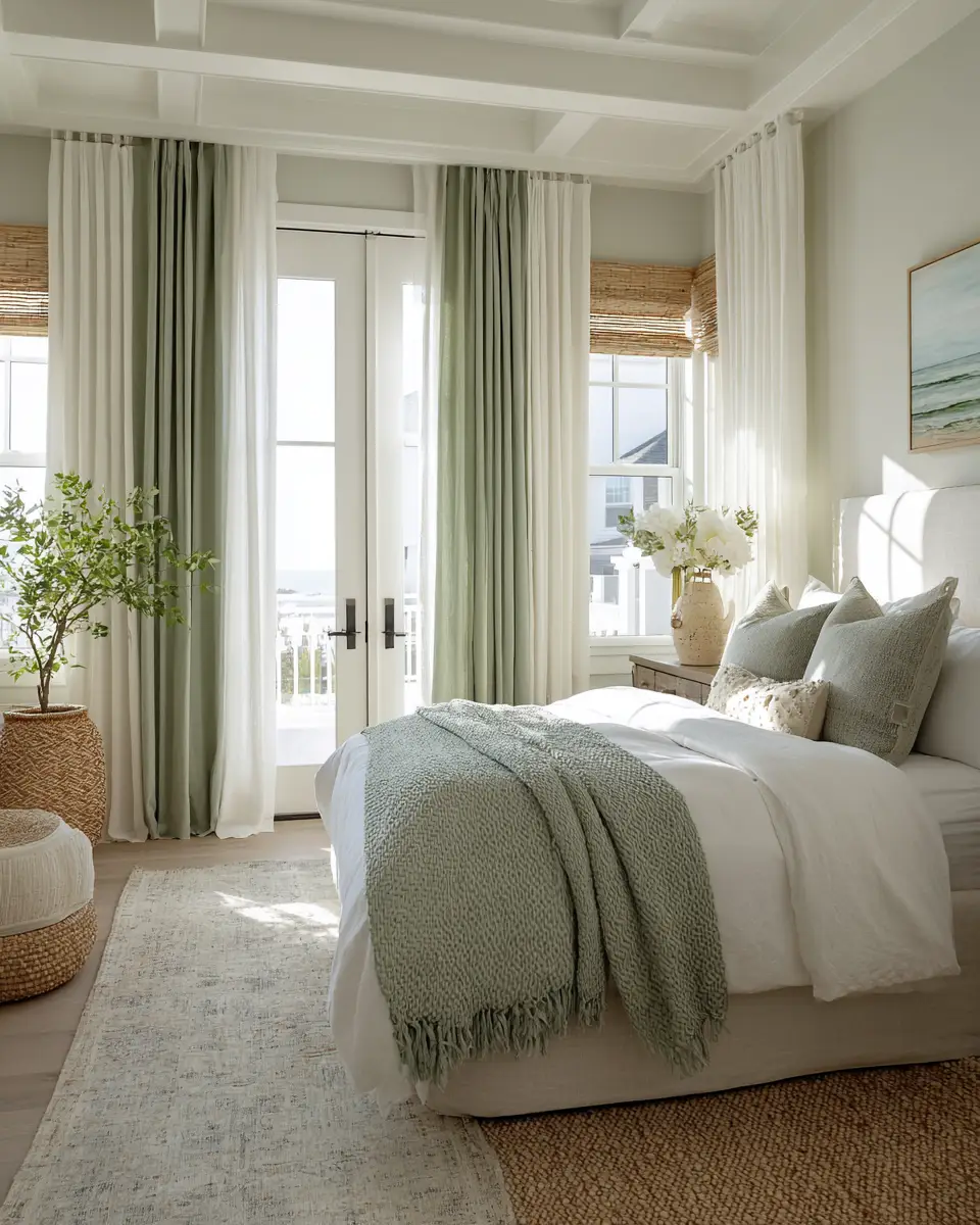 Sage Green Coastal Bedroom Decor Ideas