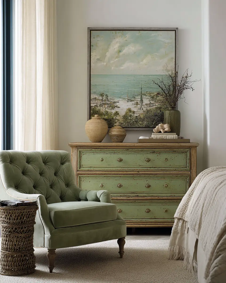 Sage Green Coastal Bedroom Decor Ideas