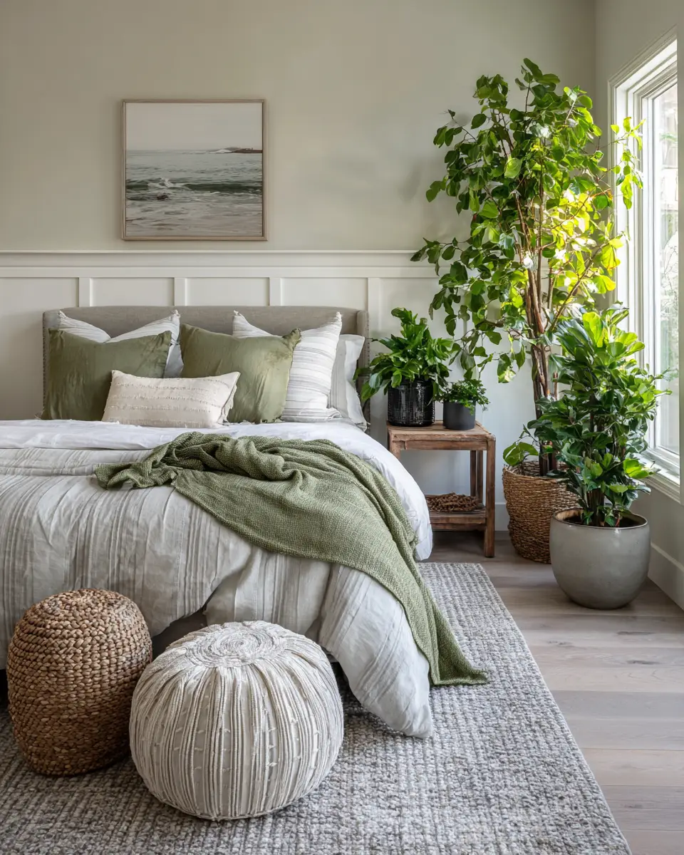 Sage Green Coastal Bedroom Decor Ideas