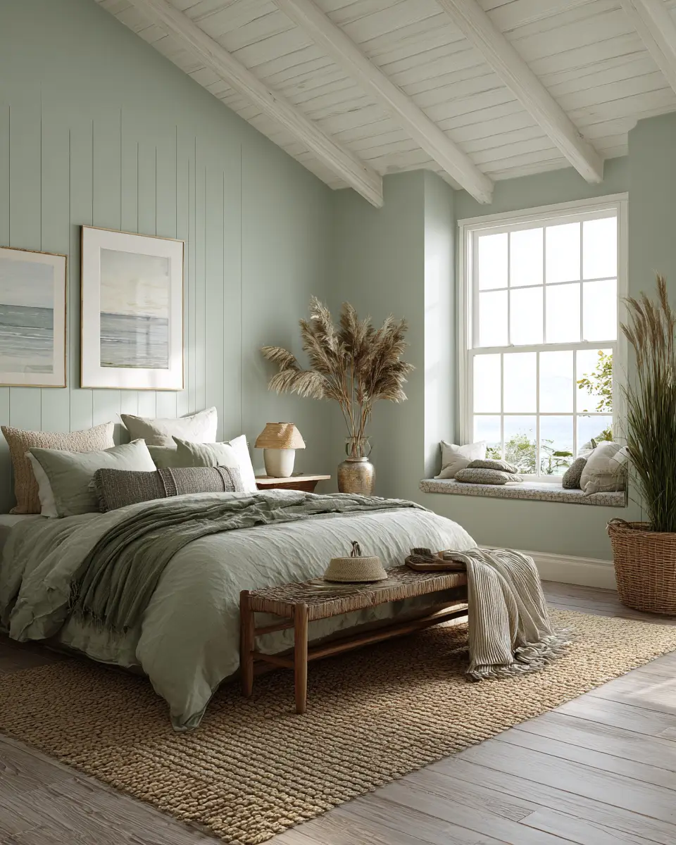 Sage Green Coastal Bedroom Decor Ideas