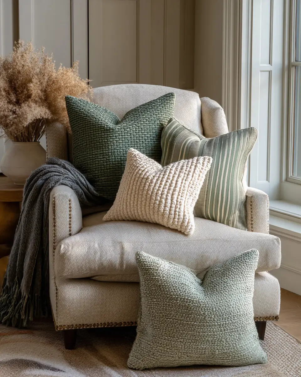 Sage Green Coastal Living Room Decor Ideas