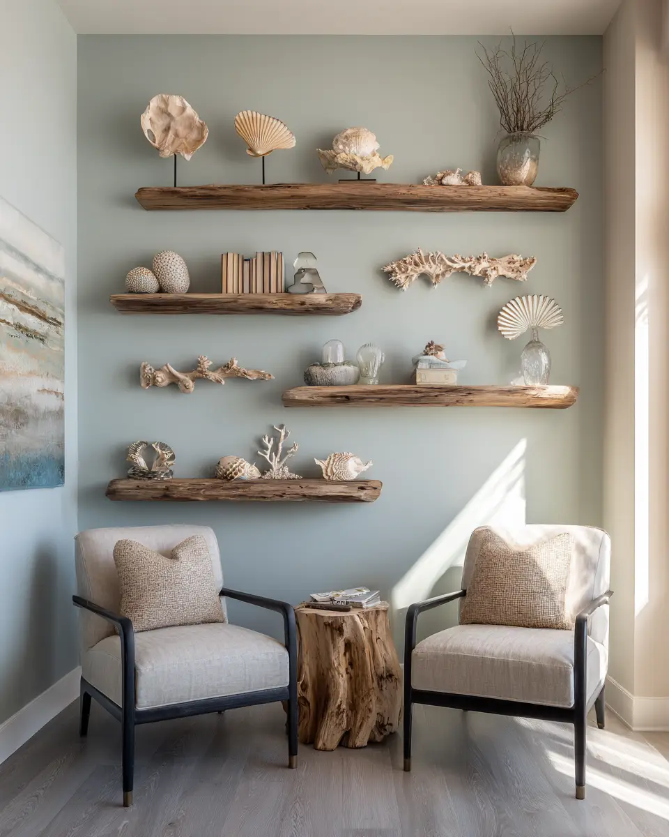 Sage Green Coastal Living Room Decor Ideas