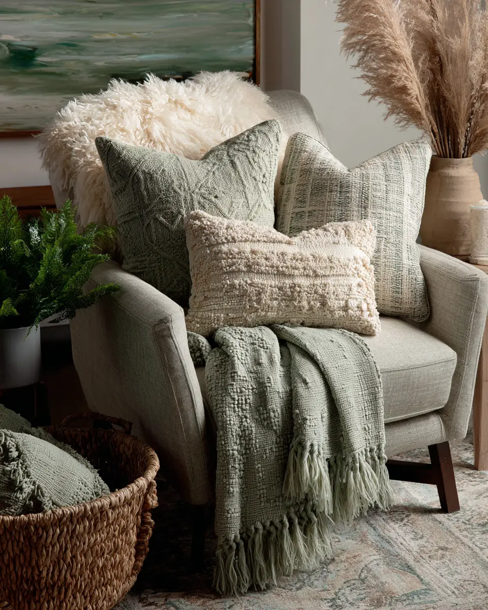 Sage Green Coastal Living Room Decor Ideas