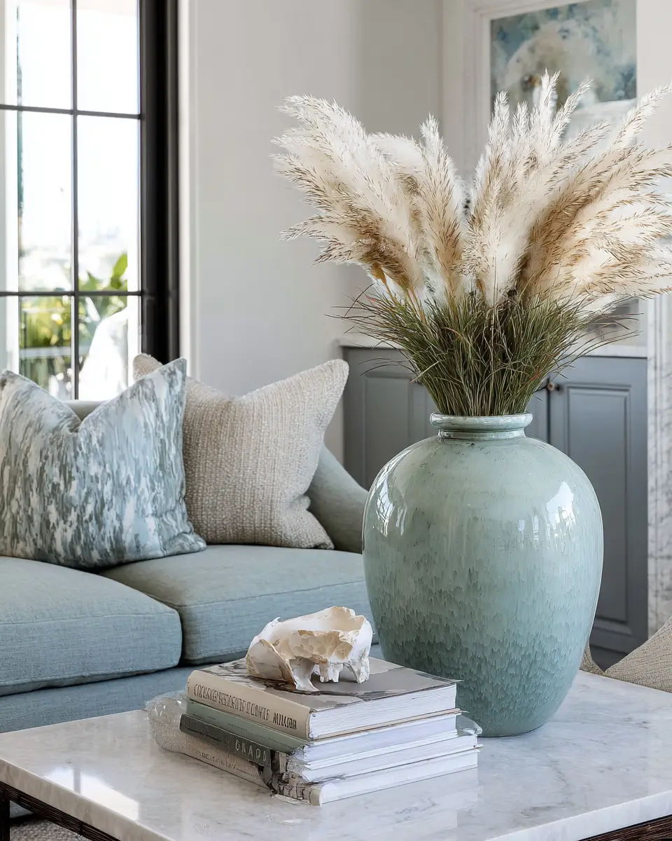 Sage Green Coastal Living Room Decor Ideas