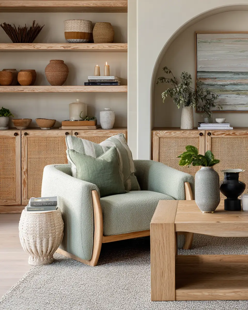 Sage Green Coastal Living Room Decor Ideas