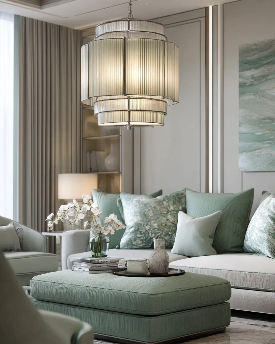 Sage Green Coastal Living Room Decor Ideas
