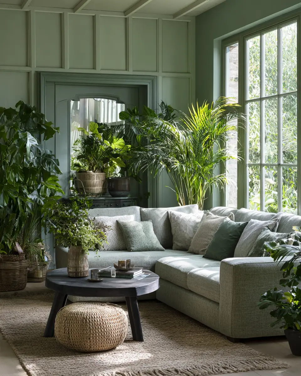 Sage Green Coastal Living Room Decor Ideas