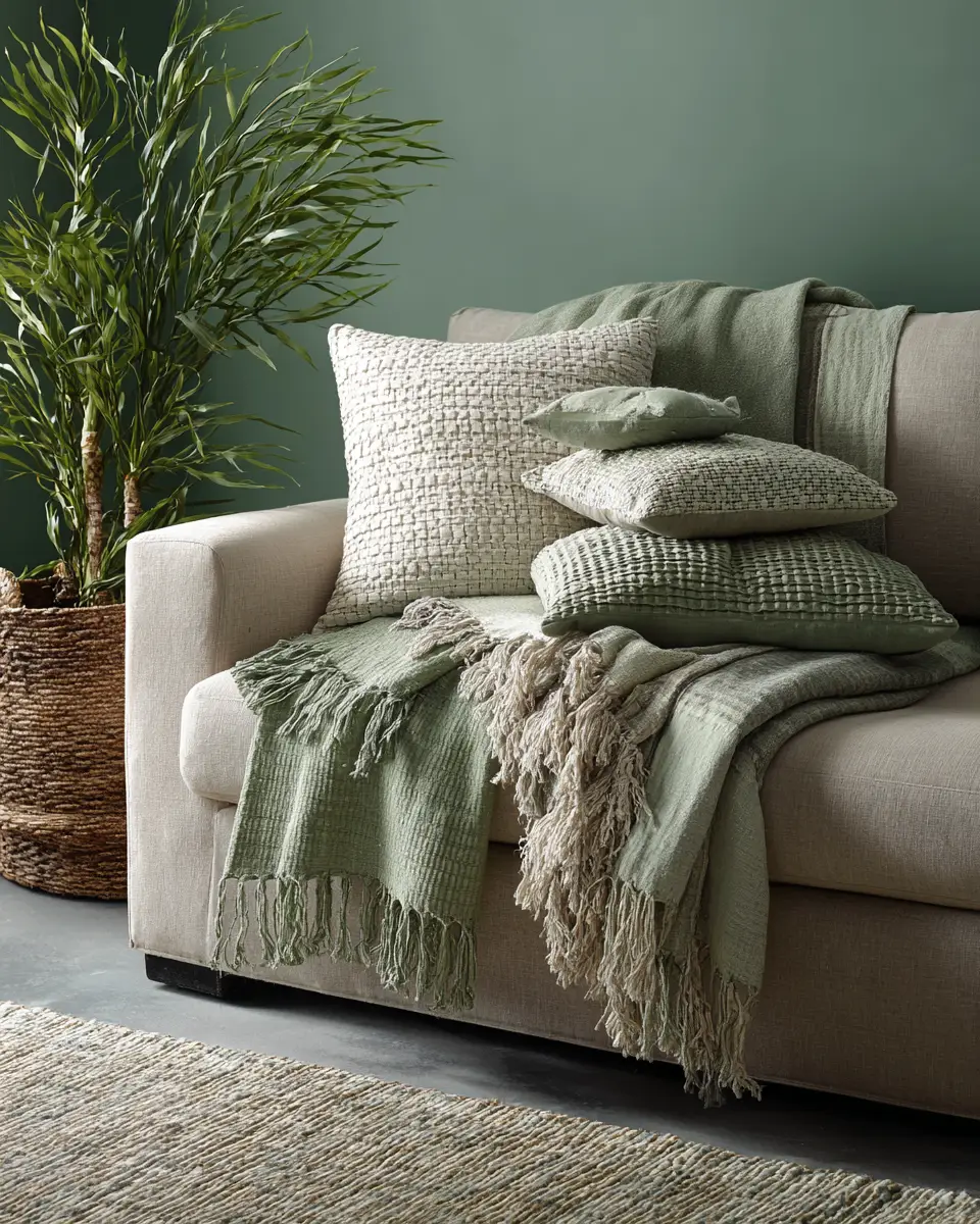 Sage Green Coastal Living Room Decor Ideas