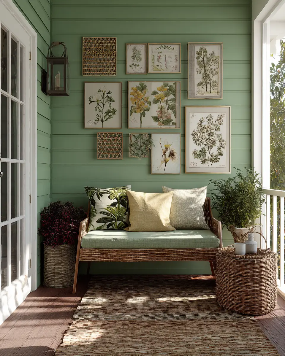 Sage Green Eclectic Porch Decor Ideas