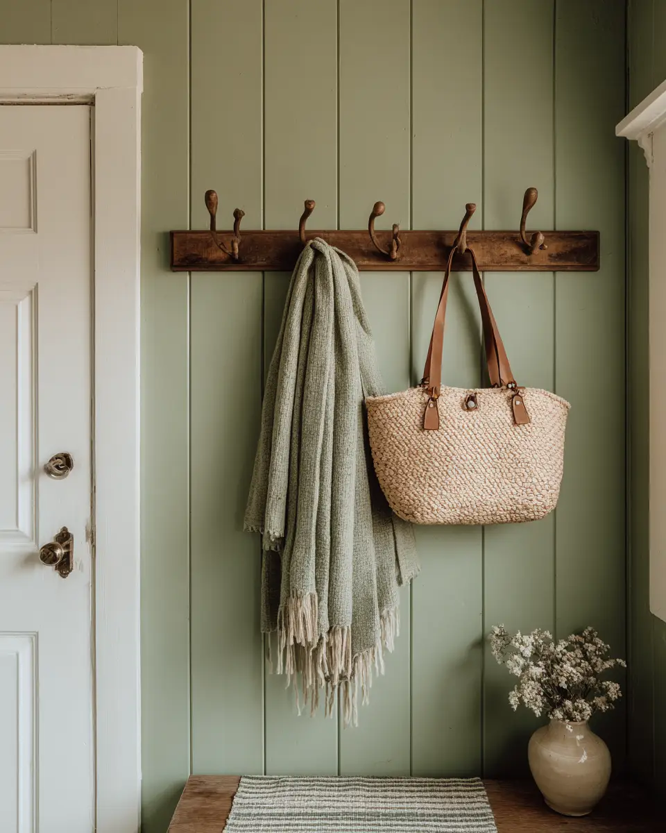 Sage Green Farmhouse Entryway Decor Ideas