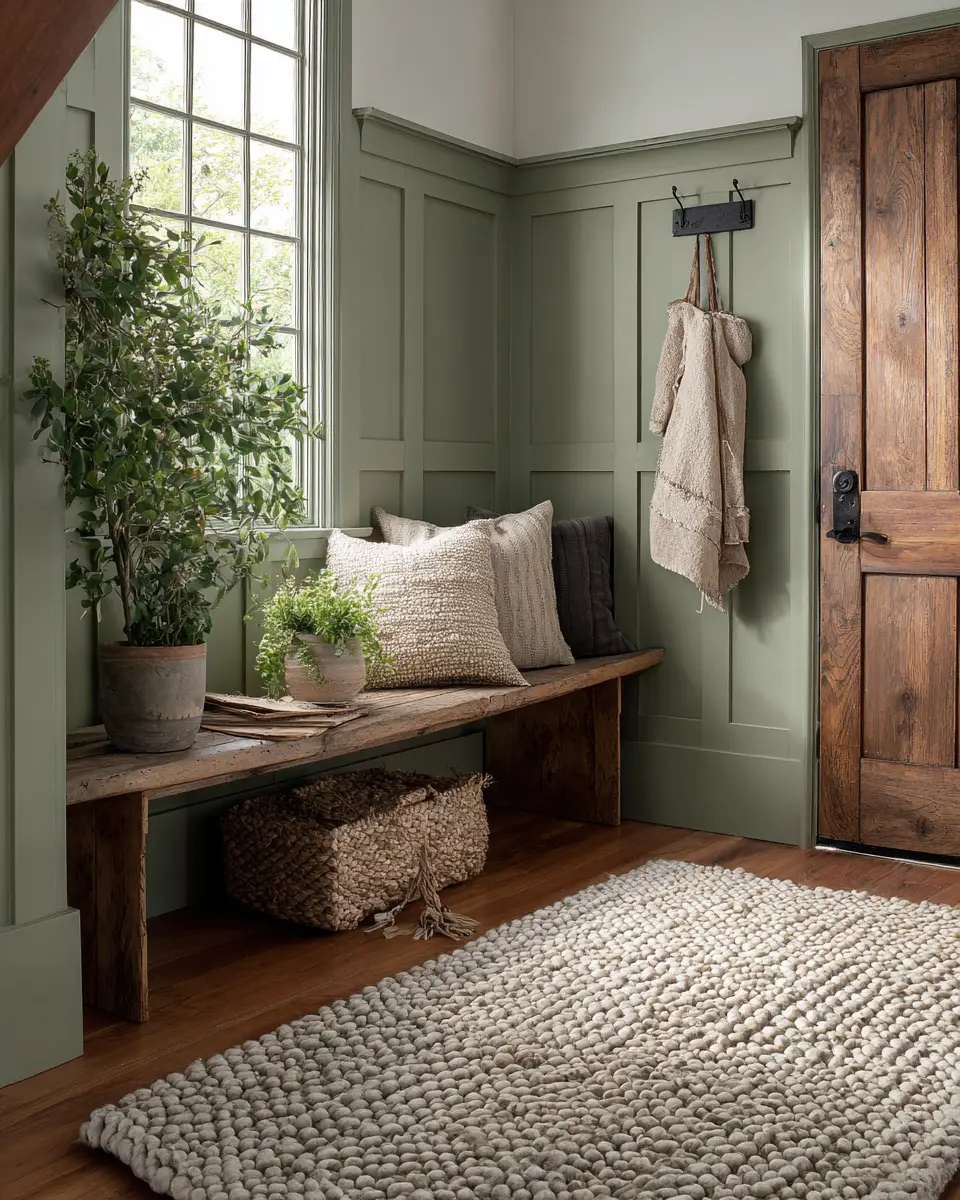 Sage Green Farmhouse Entryway Decor Ideas