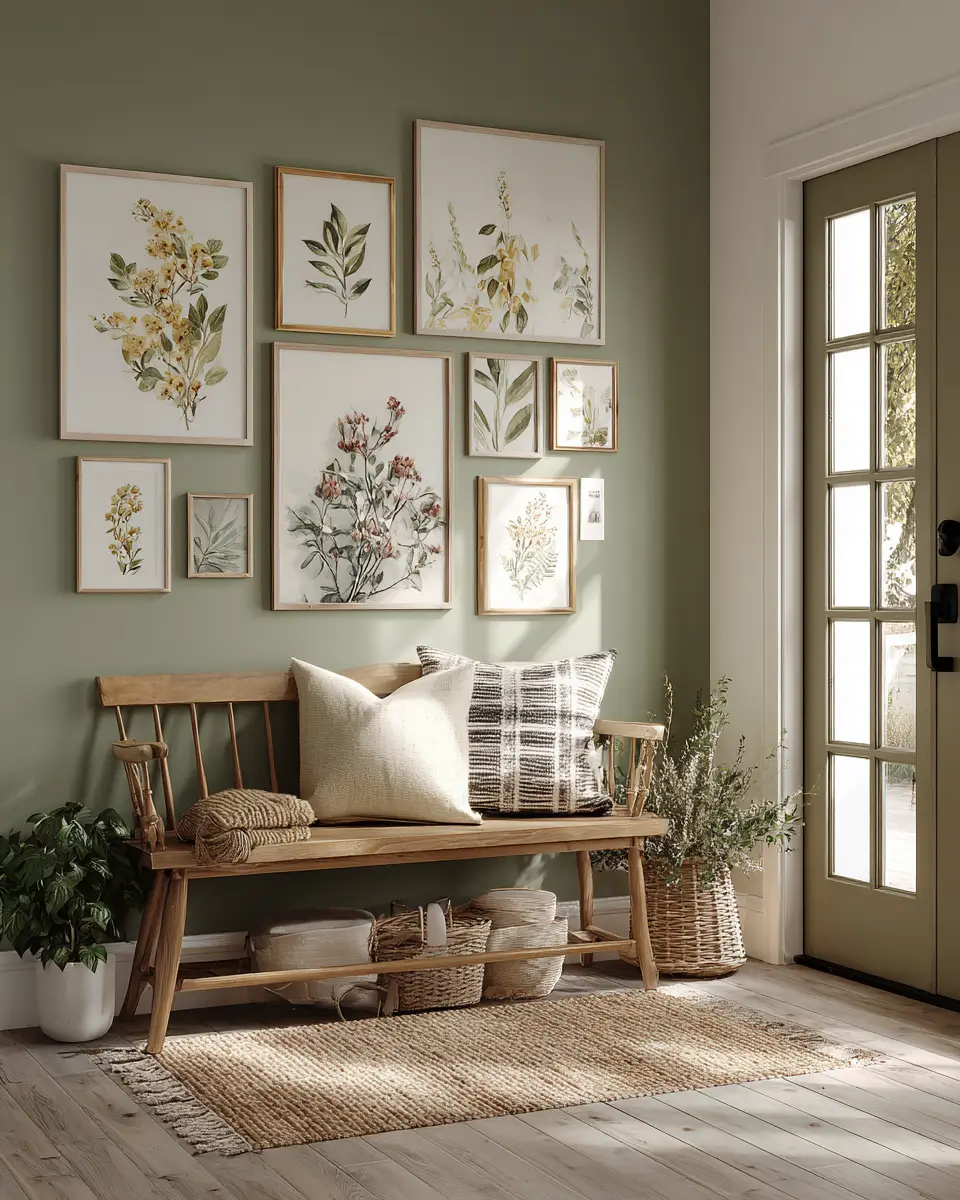 Sage Green Farmhouse Entryway Decor Ideas