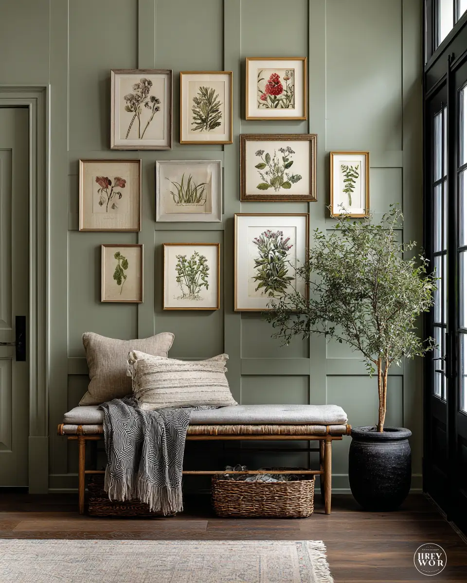 Sage Green Farmhouse Entryway Decor Ideas