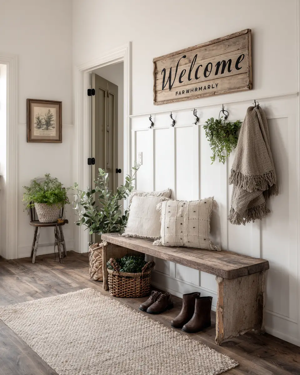 Sage Green Farmhouse Entryway Decor Ideas