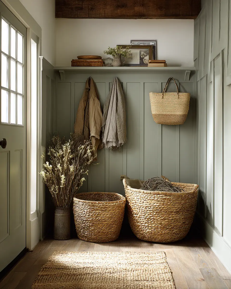 Sage Green Farmhouse Entryway Decor Ideas