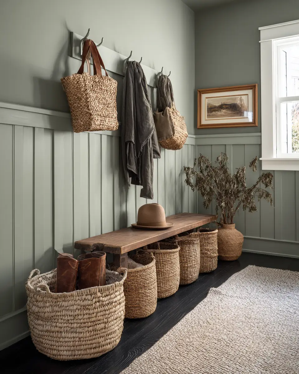 Sage Green Farmhouse Entryway Decor Ideas