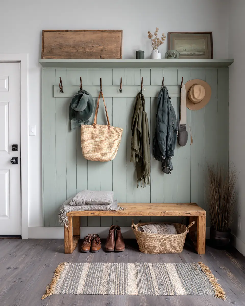 Sage Green Farmhouse Entryway Decor Ideas