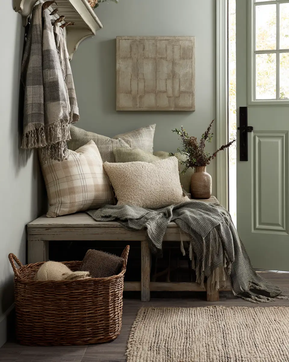 Sage Green Farmhouse Entryway Decor Ideas