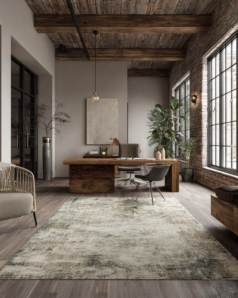 Sage Green Industrial Home Office Decor Ideas