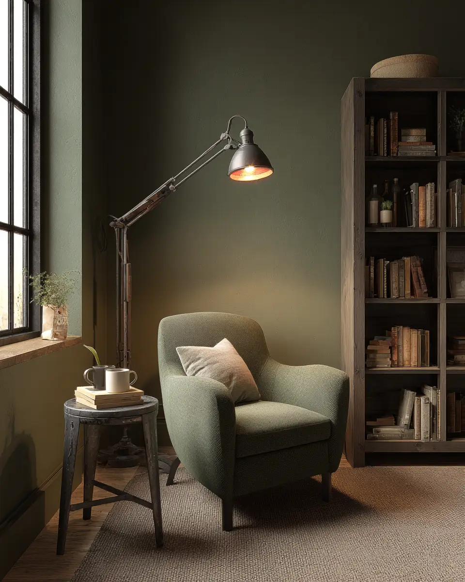 Sage Green Industrial Home Office Decor Ideas
