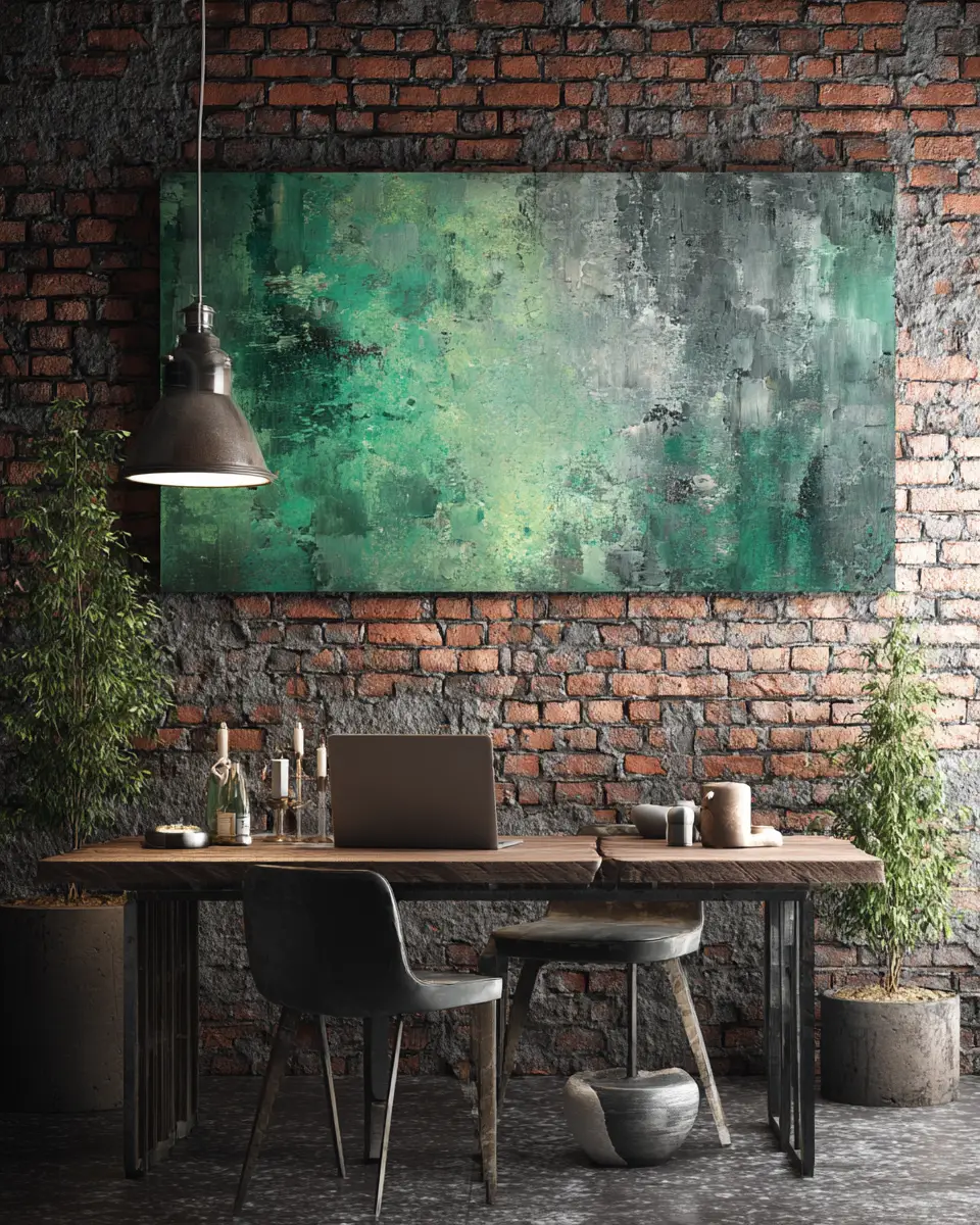 Sage Green Industrial Home Office Decor Ideas