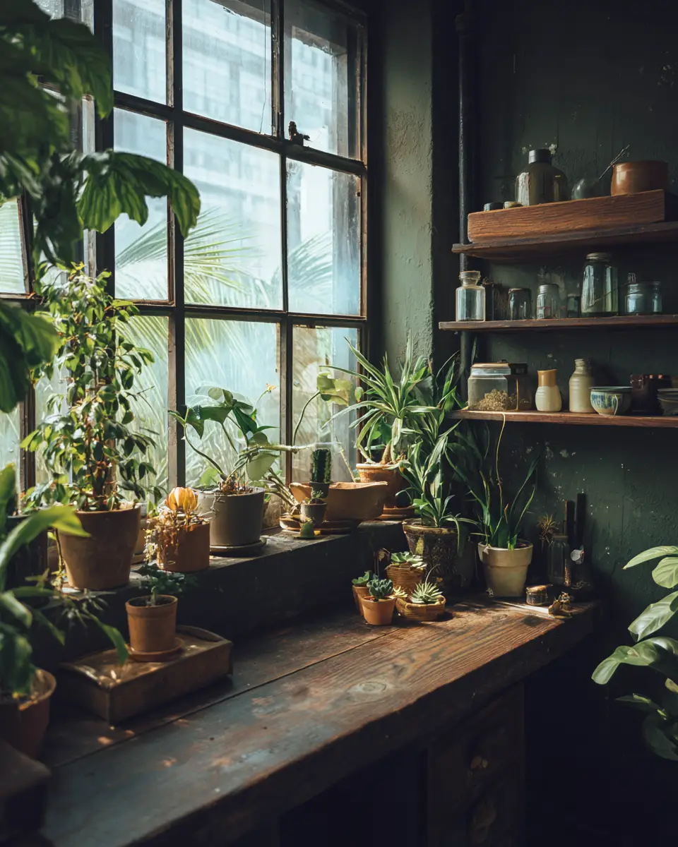 Sage Green Industrial Home Office Decor Ideas