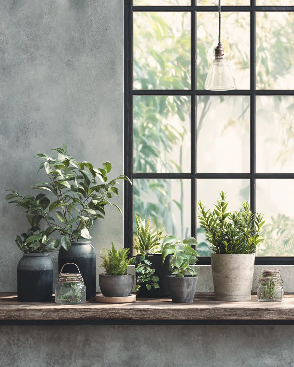 Sage Green Industrial Home Office Decor Ideas