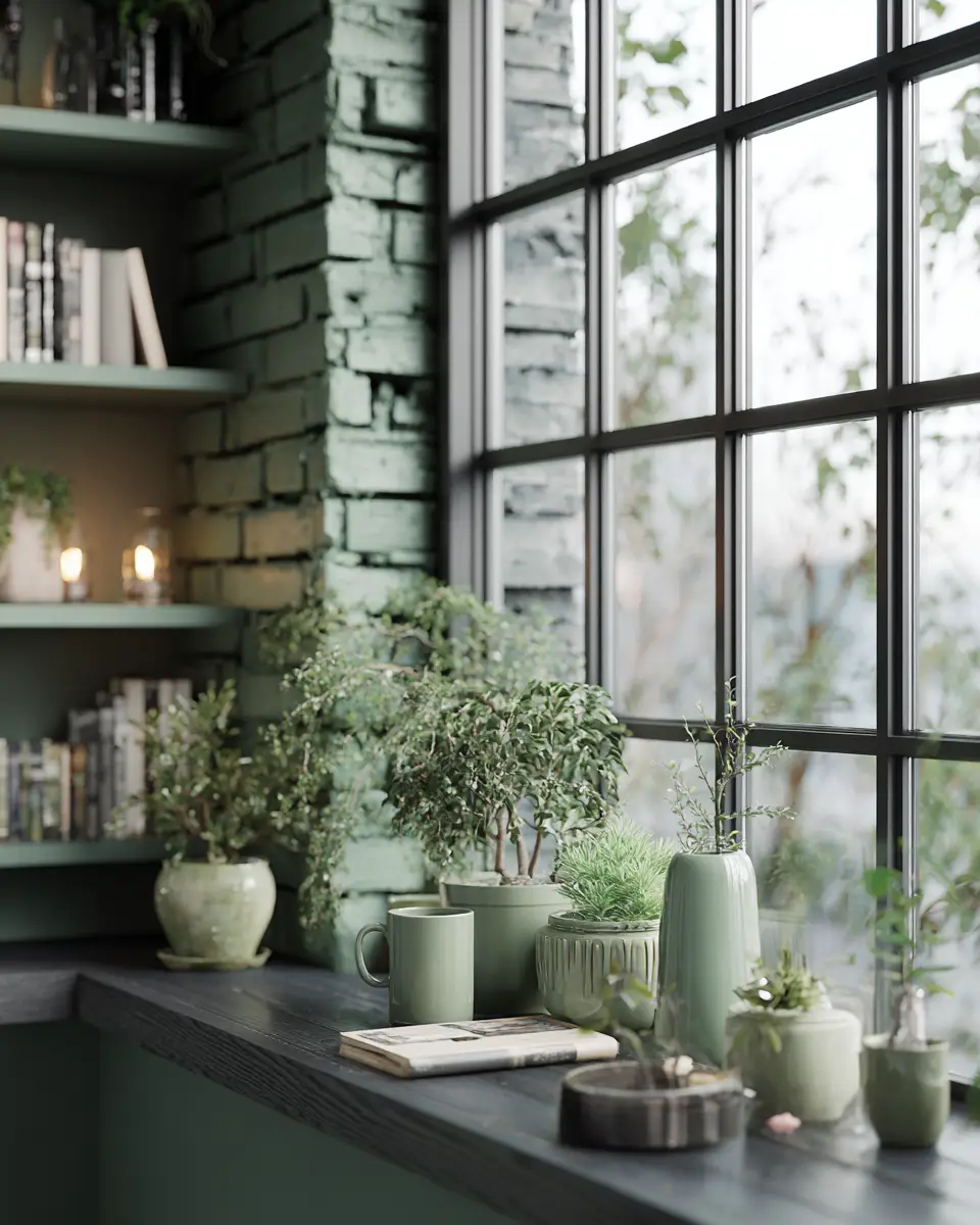 Sage Green Industrial Home Office Decor Ideas