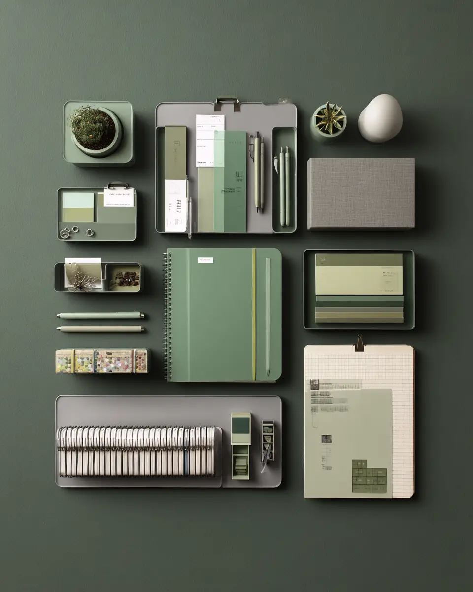 Sage Green Industrial Home Office Decor Ideas