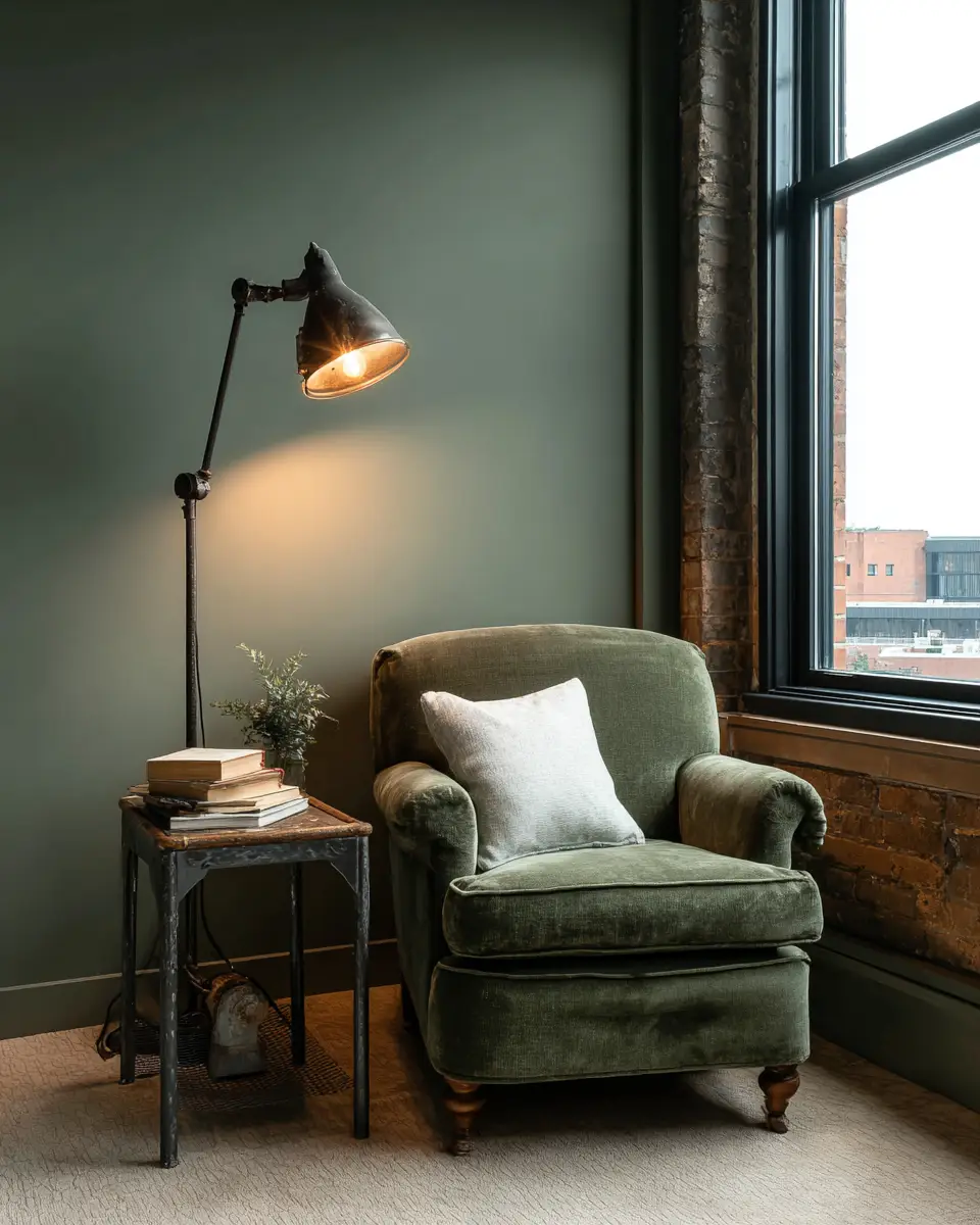 Sage Green Industrial Home Office Decor Ideas