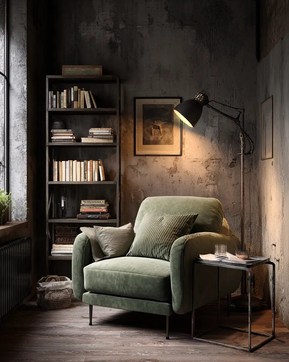 Sage Green Industrial Home Office Decor Ideas