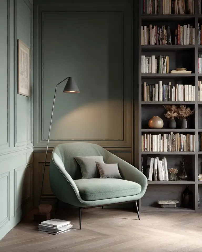 Sage Green Minimalist Home Office Decor Ideas - Featured