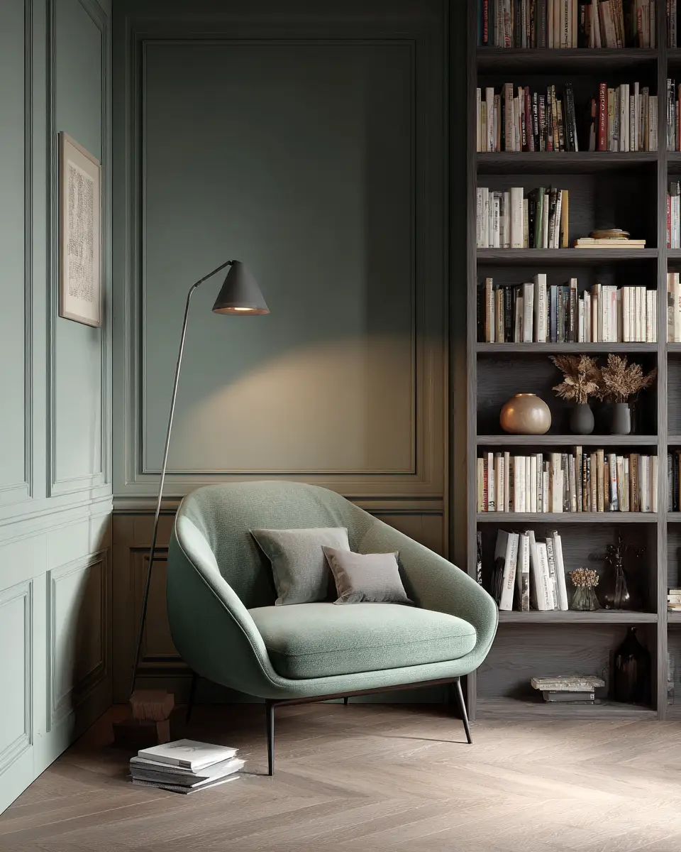 Sage Green Minimalist Home Office Decor Ideas - Featured