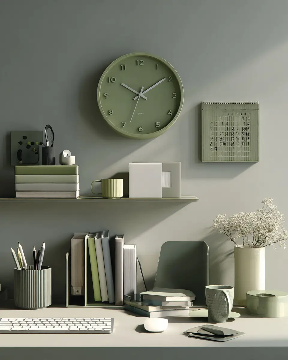 Sage Green Minimalist Home Office Decor Ideas