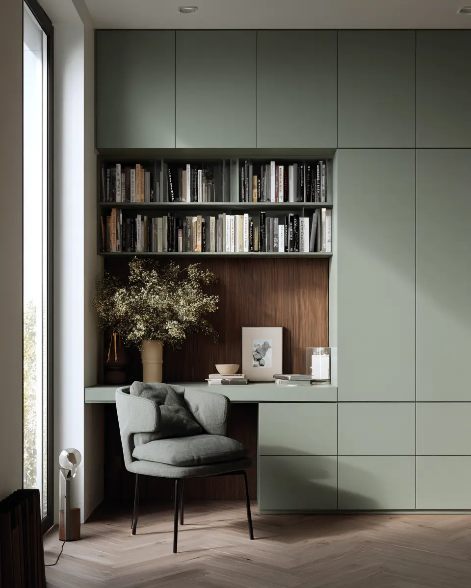 Sage Green Minimalist Home Office Decor Ideas