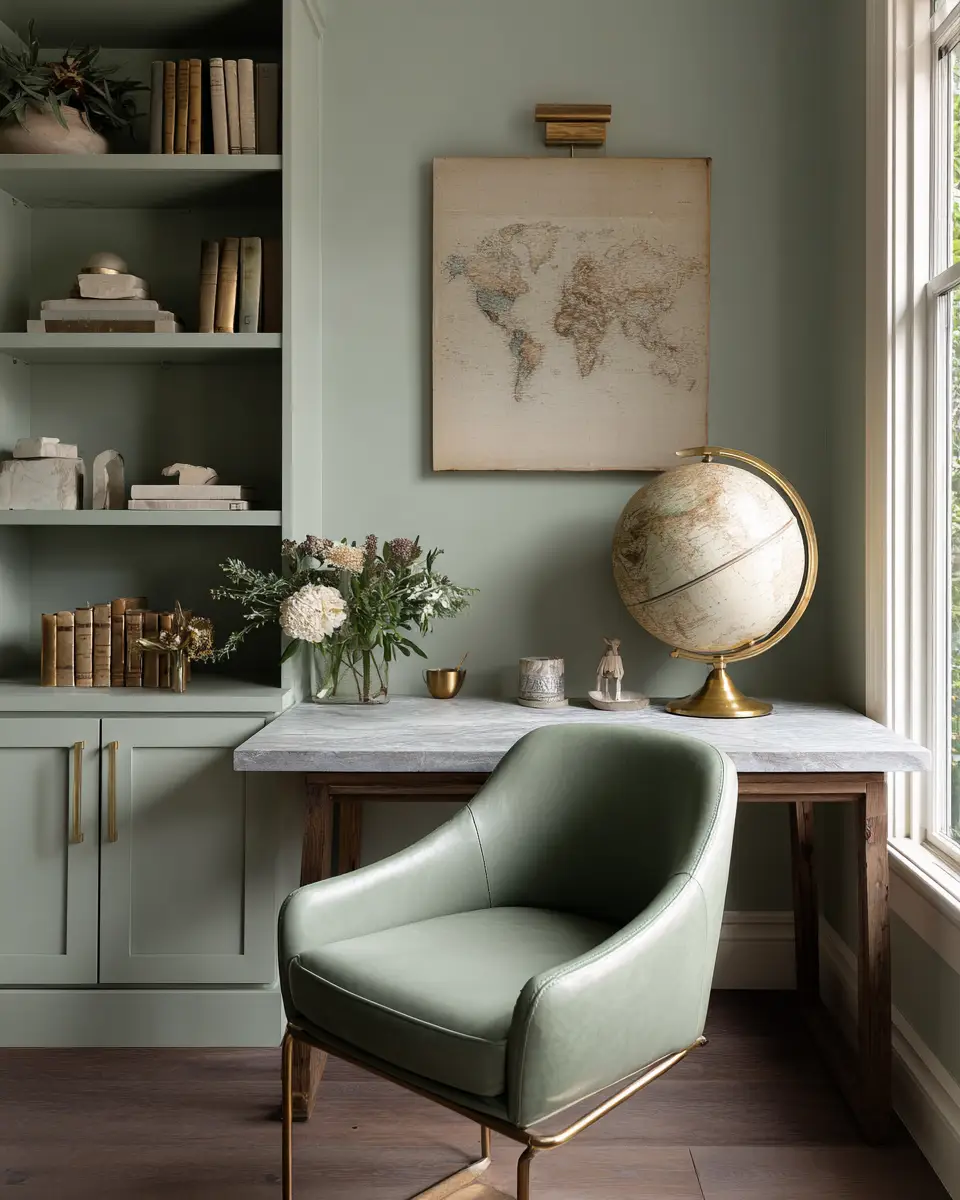 Sage Green Minimalist Home Office Decor Ideas